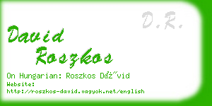 david roszkos business card